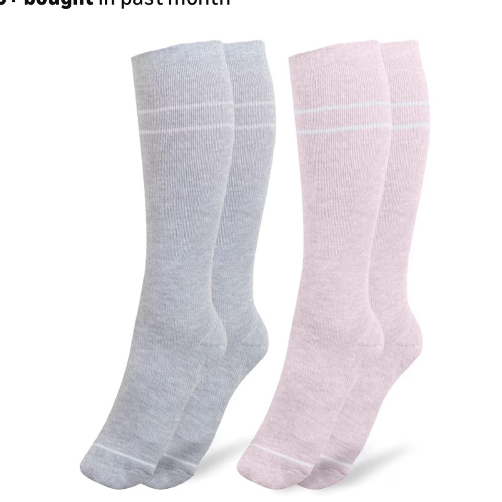 Kindred Bravely Gray and Pink Knee-High Compression Socks